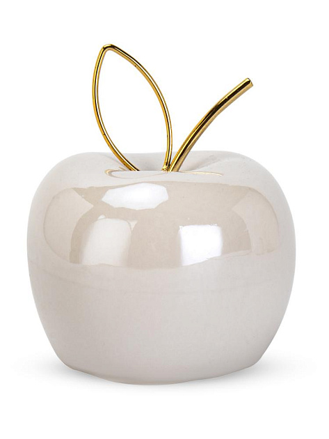 Фигура декоративная Яблоко 10х7,8см белое керамика 000000000001220785