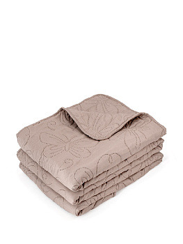 Покрывало 240х260см DE'NASTIA Бабочки двустороннее бежевое 100%полиэстер 000000000001198835