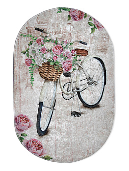 Коврик универсальный 60x90см LUCKY ВЕЛОСИПЕД овал бежевый полиэстер 000000000001187178