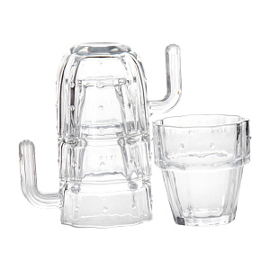 Набор для питья GARBO GLASS Кактус (кувшин 1л/стакан 240мл-4шт) стекло 000000000001217352