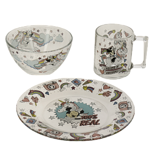 МИННИ И ЕДИНОРОГ Набор для завтрака 3 предмета ОСЗ стекло 000000000001205458