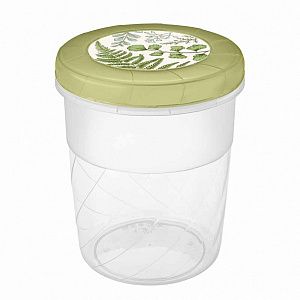 Банка 1,2л FILALEX с завинчивающейся крышкой с декором зеленый пластик 000000000001219329