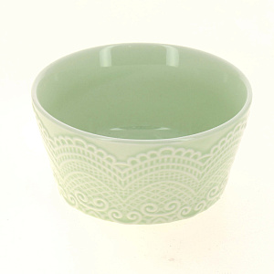 Салатник 350мл/12см ф.кругКружево светло-зеленоеTZ-015G 000000000001180988