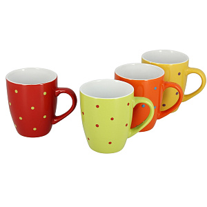 Набор кружек Цветной горошек Matissa, 400мл, 4 шт. 000000000001127768