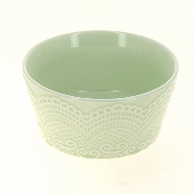 Салатник 350мл/12см ф.кругКружево светло-зеленоеTZ-015G 000000000001180988