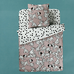 Комплект постельного белья 1,5сп Павлинка 101 Долматинец с 1 нав 70х70см розовый бязь 125гр/м2 100% хлопок 000000000001203576