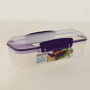 Контейнер для хранения продуктов 0,41л прямоугольный TO GO SISTEMA. Контейнер имеет небольшое внутреннее отделение с крышкой.21479 000000000001197087