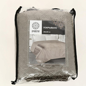 Покрывало DeN Палермо 200х240 атл/мат св-корич геом2 U000236 000000000001203064