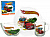 Набор посуды 1/3 салатник/кружка/тарелка в подарочной упаковке Хот Вилс Стекло Коралл PP-3HW 000000000001197536