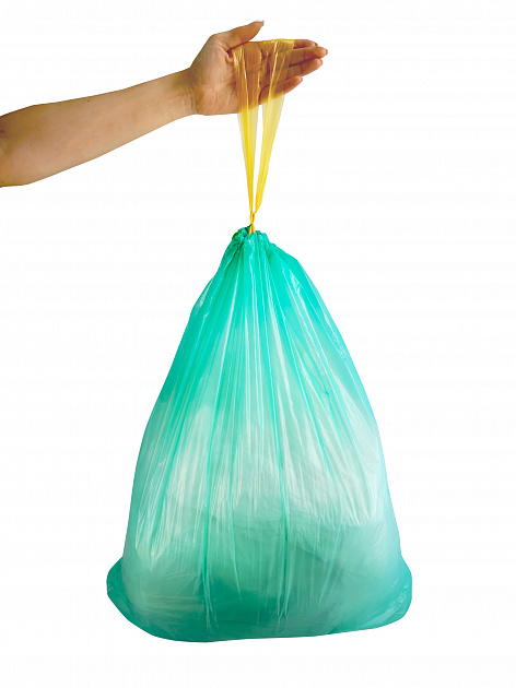 Пакеты для мусора с завязками 35л 15шт/рулон AVIKOMP BOTANICA биоразлагаемые зеленые полиэтилен 000000000001091679