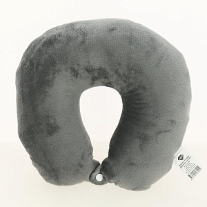 Подушка антистресс LUCKY дорожная с кнопкой серая полиэстер 000000000001199323