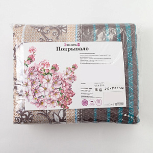 Покрывало евро Экономь и Я "Нежность" 200х210см, 100% полиэстер, пл.180г/м2 4898625 000000000001200240