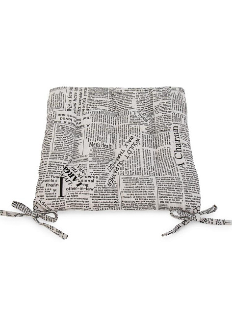 Подушка на стул 38х38см LUCKY Газета полиэстер/хлопок 000000000001228241