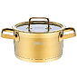 Кастрюля 6л 24x13,5см DE'NASTIA крышка PVD золотое покрытие нержавеющая сталь