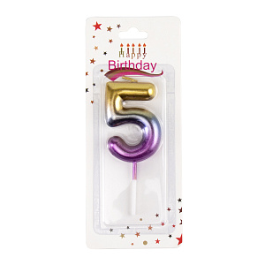 Свеча декоративная Цифра Хамелеон парафин 000000000001210181