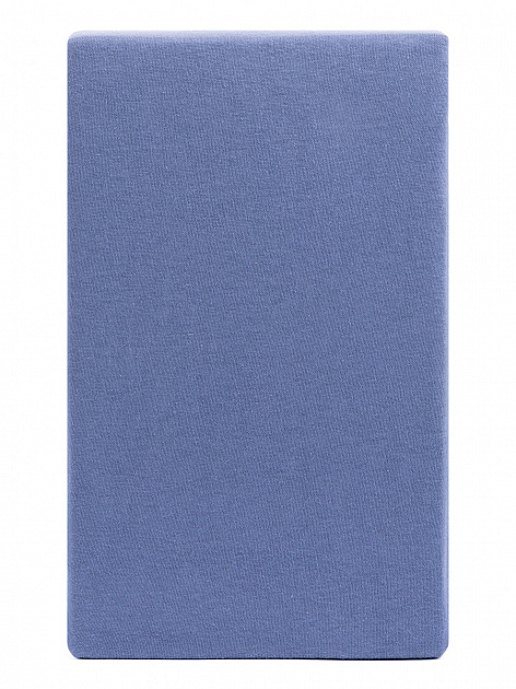 Простыня на резинке 200х200+25см DE'NASTIA синяя трикотажная 100% хлопок 000000000001211332