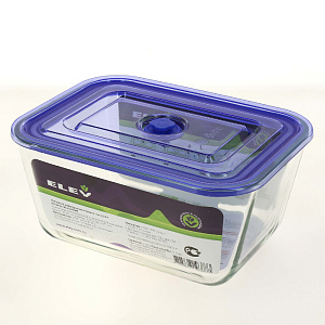 Контейнер Eley прямоугольный 3050мл.из жаропрочного боросиликатного стекла(выдерживает до +400 С)с пластиковой крышкой со встроенным 000000000001189864