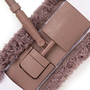 Швабра 70х130см DE'NASTIA ручка телескоп насадка Soft коричневый сталь/микрофибра 000000000001222327