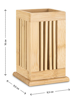 Подставка для столовых приборов 9,5х9,5х16см бамбук 000000000001227951