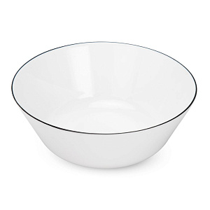 Салатник 19см белый с черной каймой стеклокерамика 000000000001223527