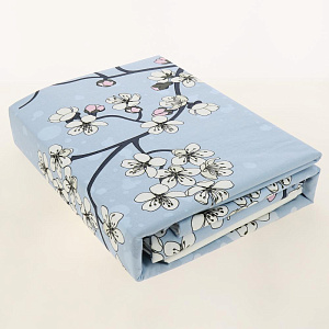 Комплект постельного белья семейный LUCKY Весенний сад 2наволочки70х70см 2пододеяльника215х145см 1простыня220х240см голубой поплин 100%хлопок 000000000001206537