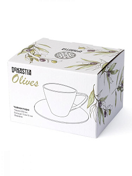 Пара чайная 250мл/блюдце DE'NASTIA Оливки фарфор 000000000001217746