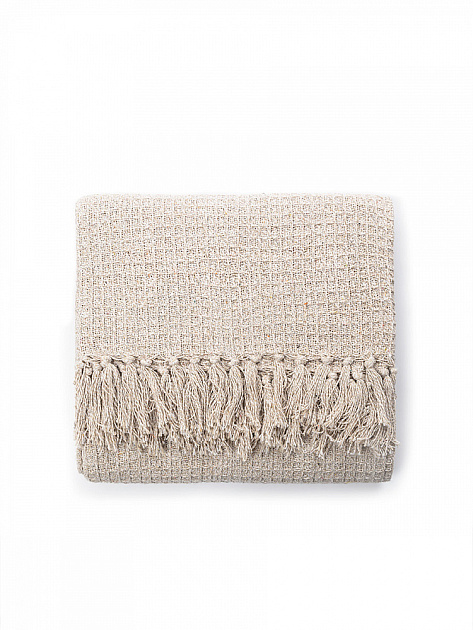 Покрывало 150x200см DE'NASTIA бежевый вафельное меланж хлопок 000000000001229650