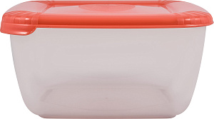 Контейнер для продуктов Plast Team POLAR, квадратный, коралловый, 2,5л, 198х198х95 (PT1677) 000000000001201516