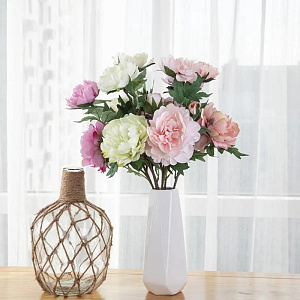 Цветок искусственный Пион 3 бутона 52см светло-розовый 000000000001218336