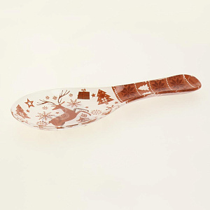 Подставка под ложку 24,2х9,1см ДОРОГО ВНИМАНИЕ Новогодний узор стекло 000000000001209611