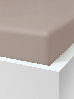 Проcтыня натяжная DE'NASTIA сатин 160x200+25см 100%Хлопок бежевый C010752 000000000001192980