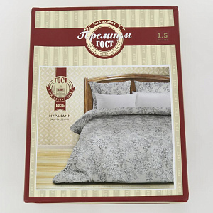 Комплект постельного белья 1,5спальный бязь"Премиум ГОСТ"(50х70)рисунок 6461-1/15218-91 Мураками,100%хлопок,636460 000000000001196497