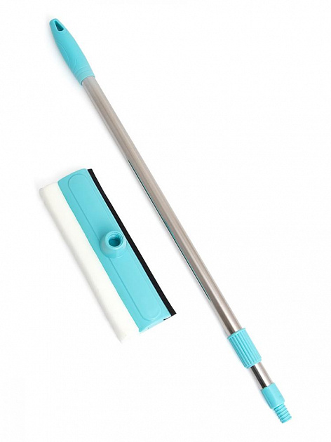 Окномойка 75-125см LUCKY с телескопической ручкой голубой нержавеющая сталь/пенополиуретан/резина 000000000001217310