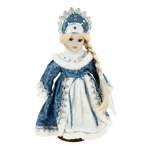 Кукла декоративная Снегурочка Ариша, на подставке (тело мягкое набивное, голова, руки и ноги - керамические) / 31x15x11 см арт.39083 000000000001132740