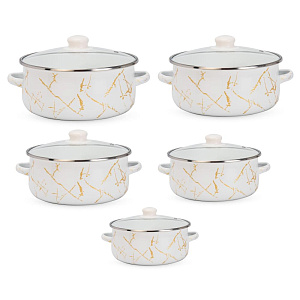 Набор кастрюль 5шт 16см-1л/18см-1,7л/20см-2,2л/22см-3,2л/24см-4,5л Мрамор эмаль Набор кастрюль 5шт 16см-1л/18см-1,7л/20см-2,2л/22см-3,2л/24см-4,5л Мрамор эмаль 000000000001223943