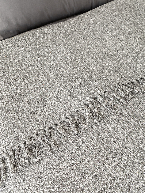 Покрывало 150x200см DE'NASTIA серый вафельное меланж хлопок 000000000001229652