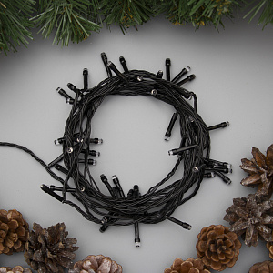 Гирлянда-Нить 5м 50LED LUAZON LIGHTING IP20 8 режимов 220В тёмная нить свечение зелёное 000000000001207993