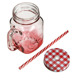 Кружка-банка 400мл цветная M020134/R030205 стекло 000000000001170137