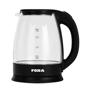 Чайник электрический 1,8л FORA светодиодная подсветка стекло/пластик 000000000001224387