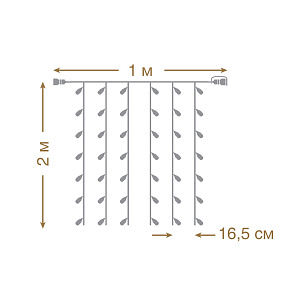 Электрогирлянда 1х2м VEGAS 96LED/24V цвет синий 000000000001162608