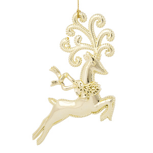 Новогоднее подвесное елочное украшение Косуля золотая из полипропилена 12x10,8x1,5см 82288 000000000001201804