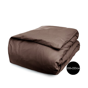 Пододеяльник 200х220см DE'NASTIA коричневый сатин-страйп 3мм хлопок-100% 000000000001215572