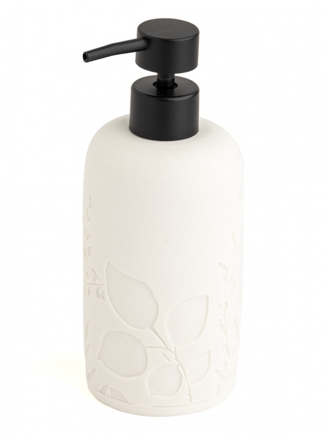 Диспенсер для жидкого мыла DE'NASTIA Теснение цветы белый полирезина 000000000001213493