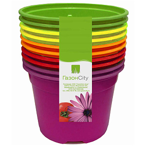 Горшок круглый ДУО 10,5*8 см (уп.10 шт), объем 0,48 л, разноцветные 82120208 для рассады, комнатных цветов и растений 000000000001195038