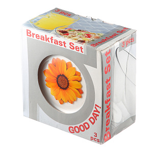 Набор для завтрака Георгин Желтый ОСЗ, 3 предмета 000000000001119936