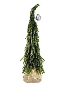 Ель искусственная 42см с блестками литая PE/полотно 000000000001228069