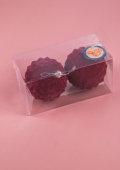 Новогоднее подвесное украшение Шары мозаика бордо бархат из полистирола 2шт 8x8x8см 81903 000000000001201814