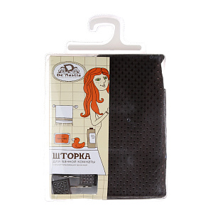 Шторка для ванной DE'NASTIA c водоотталкивающей пропиткой 180х180см коричневый 100%Полиэстер S000006 000000000001121523