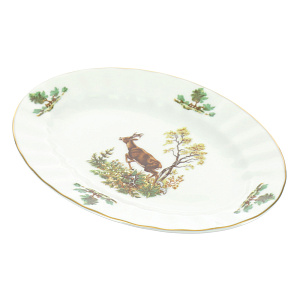 Овальное блюдо Охота Porcelaine Czech Gold Hand s.r.o., 26 см 000000000001136117