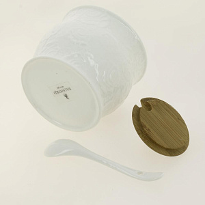 Набор банок 2шт 320мл BALSFORD РОЗА с ложками на стенде подарочная упаковка фарфор 000000000001206633